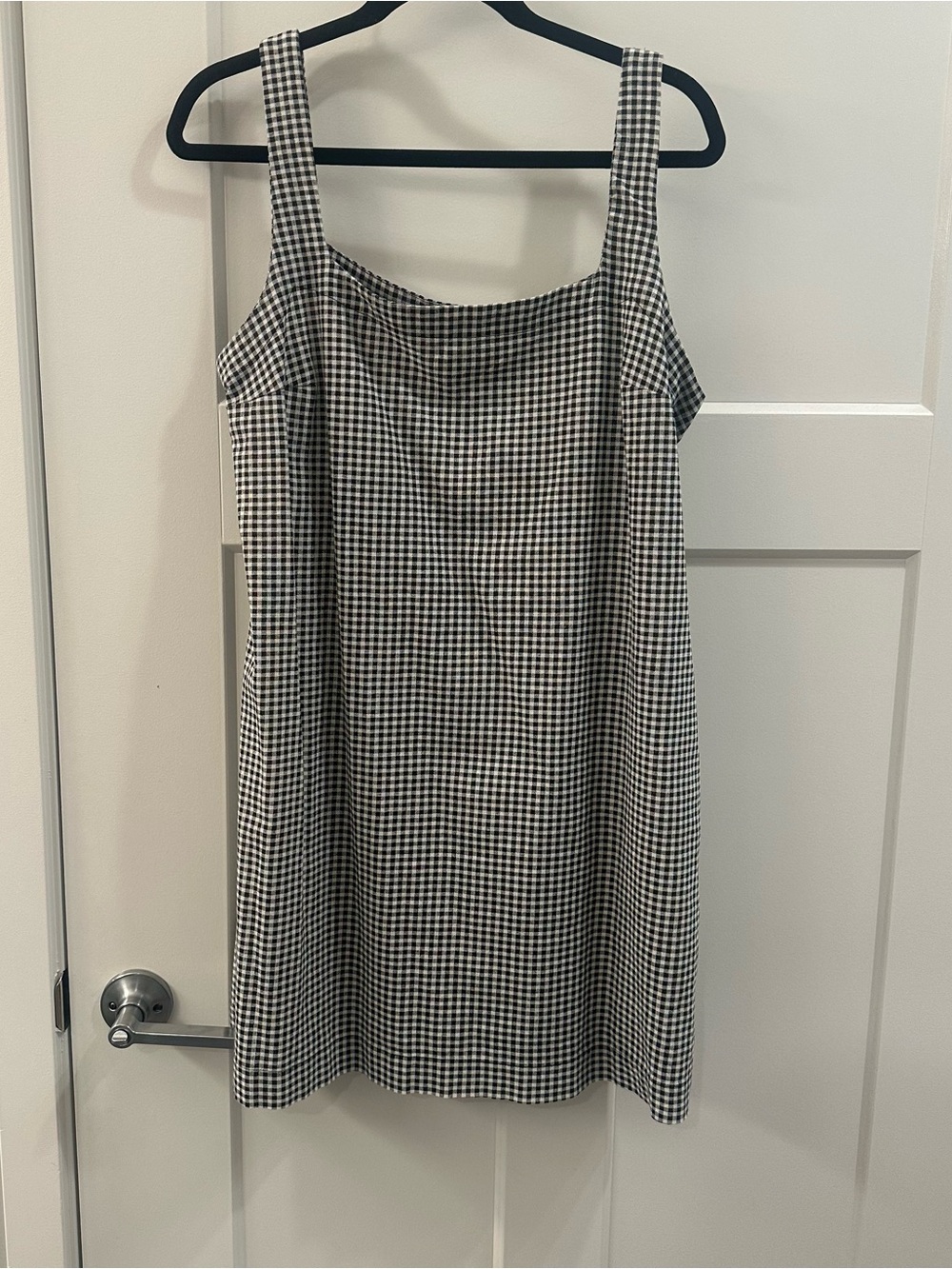 NWT Gingham Mini Shift Tan Dress